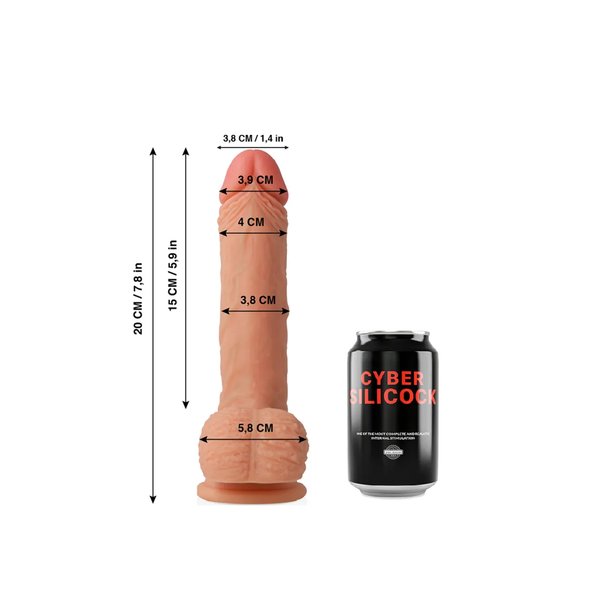 Freeman Ultra Realistisches, Weiches Flüssige Silikon 20 cm -O- 3,8 cm von Cyber Silicock | Fesselliebe.de