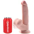 Plus 3D Dildo Swinging Balls 24,5 cm Helle Haut von King Cock Plus