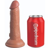 Elite Realistischer Dildo mit Vibration und Silikon 15,2 cm Karamell von King Cock | Fesselliebe.de