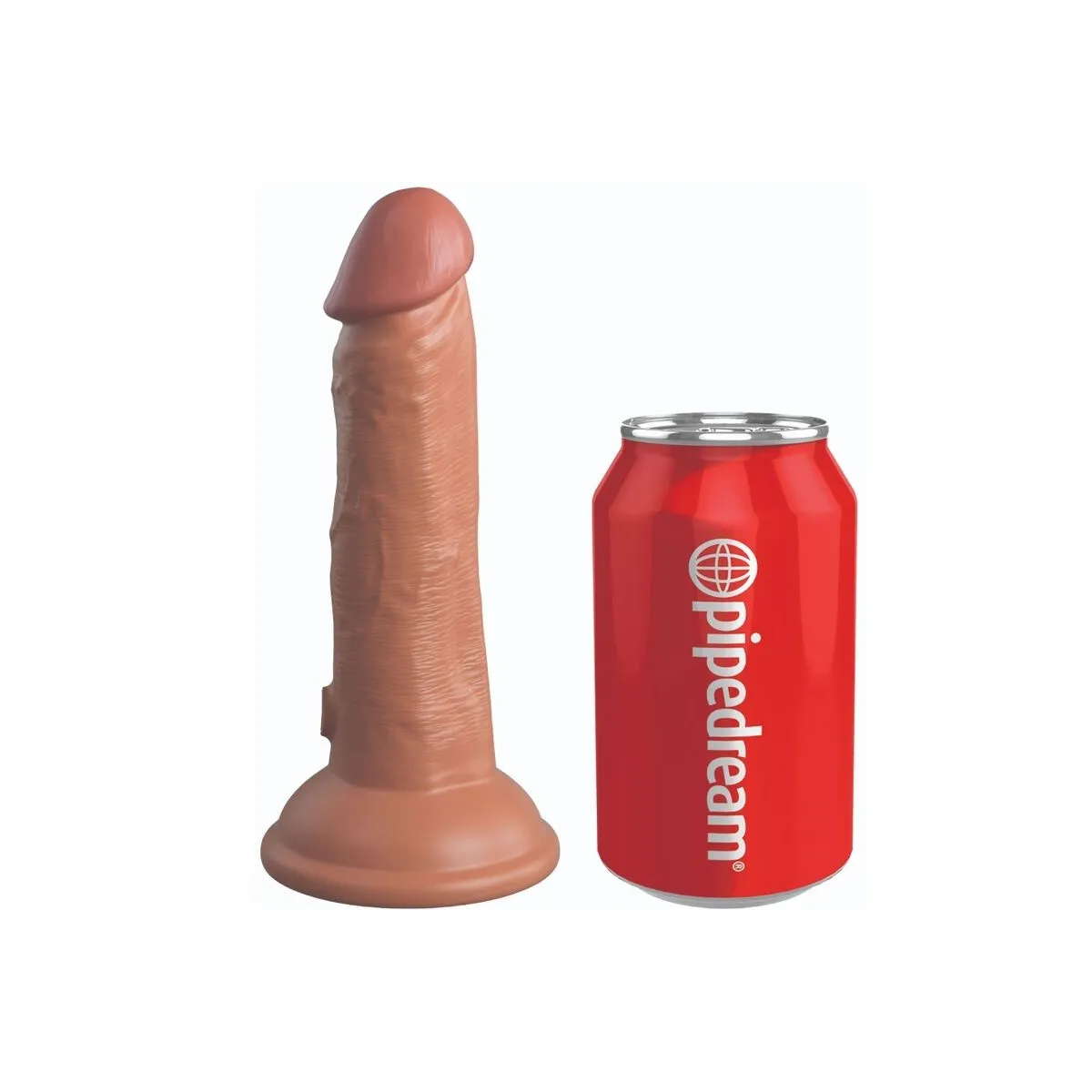 Elite Realistischer Dildo mit Vibration und Silikon 15,2 cm Karamell von King Cock | Fesselliebe.de