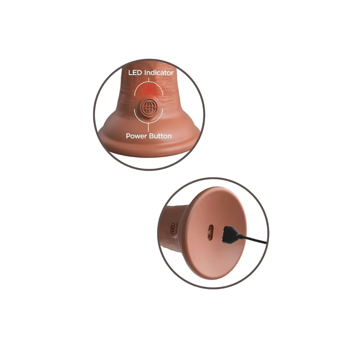 Elite Realistischer Dildo mit Vibration und Silikon 15,2 cm Karamell von King Cock | Fesselliebe.de