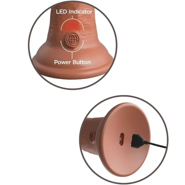 Elite Realistischer Dildo mit Vibration und Silikon 15,2 cm Karamell von King Cock | Fesselliebe.de