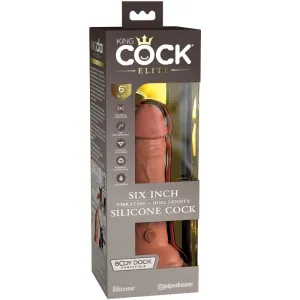 Elite Realistischer Dildo mit Vibration und Silikon 15,2 cm Karamell von King Cock