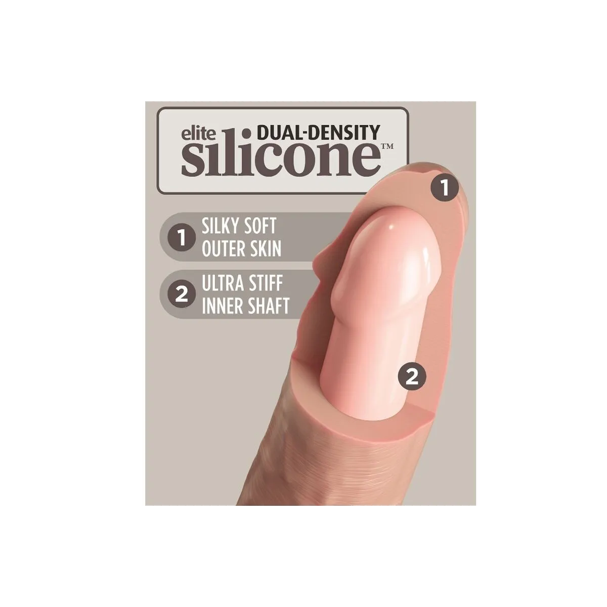 Elite Realistischer Dildo mit Vibration und Silikon 15,2 cm von King Cock | Fesselliebe.de