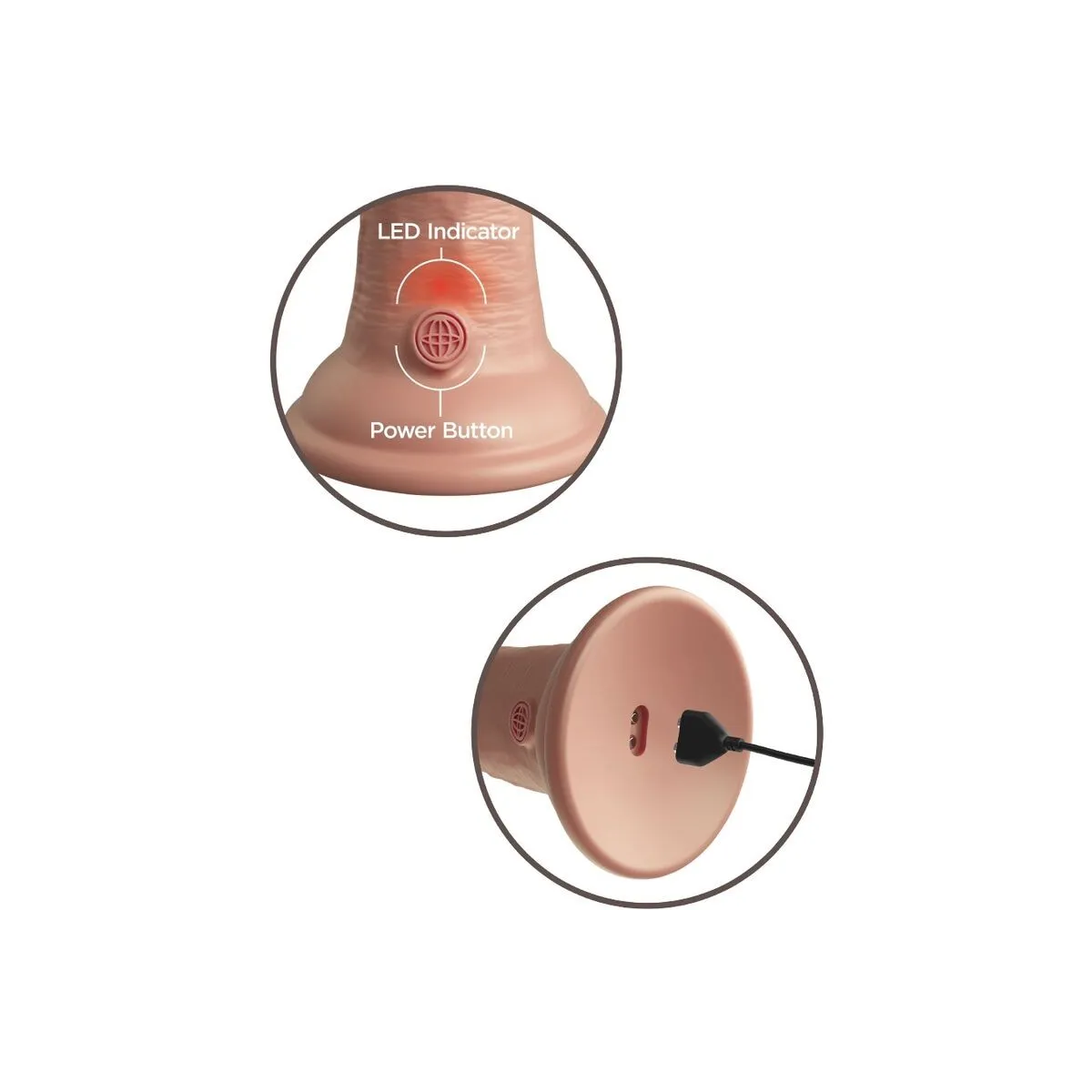 Elite Realistischer Dildo mit Vibration und Silikon 15,2 cm von King Cock | Fesselliebe.de