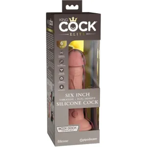 Elite Realistischer Dildo mit Vibration und Silikon 15,2 cm von King Cock