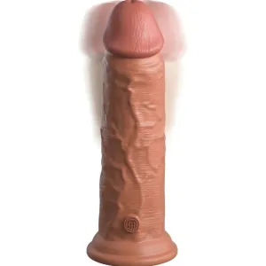 Elite Realistischer Dildo mit Vibration und Silikon 20,3 cm Karamell von King Cock