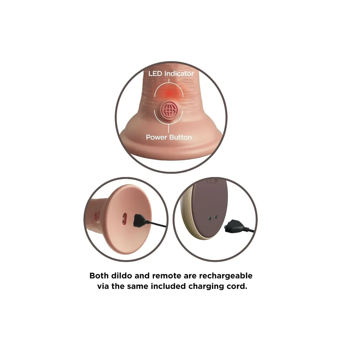 Elite Realistischer Dildo Vibrator & Silikon mit Fernbedienung 23 cm von King Cock | Fesselliebe.de