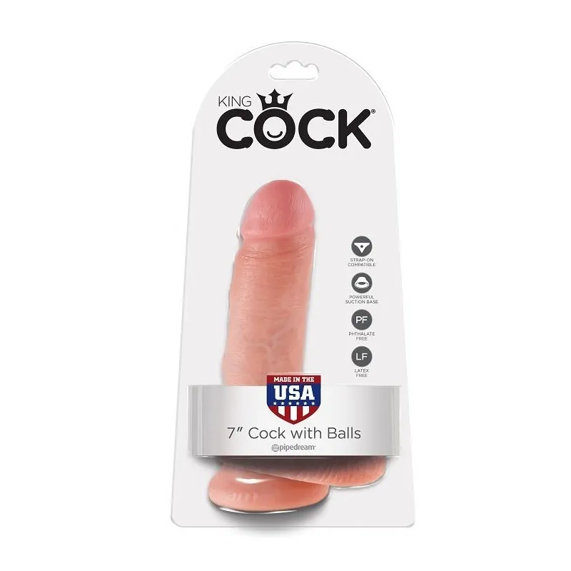 7 Dildo Fleisch mit Eier 17,8 cm von King Cock | Fesselliebe.de