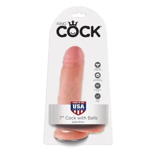 7 Dildo Fleisch mit Eier 17,8 cm von King Cock | Fesselliebe.de