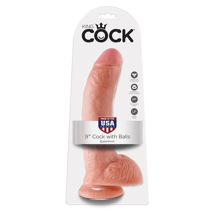 9 Schwanzfleisch mit Eier 22,9 cm von King Cock | Fesselliebe.de