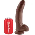9 Dildo Braun mit Eier 22,9 cm von King Cock