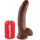 9 Dildo Braun mit Eier 22,9 cm von King Cock | Fesselliebe.de