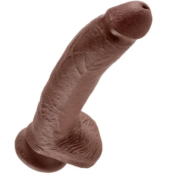 9 Dildo Braun mit Eier 22,9 cm von King Cock | Fesselliebe.de