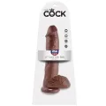 10 Dildo Braun mit Eier 25,4 cm von King Cock