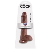 10 Dildo Braun mit Eier 25,4 cm von King Cock | Fesselliebe.de