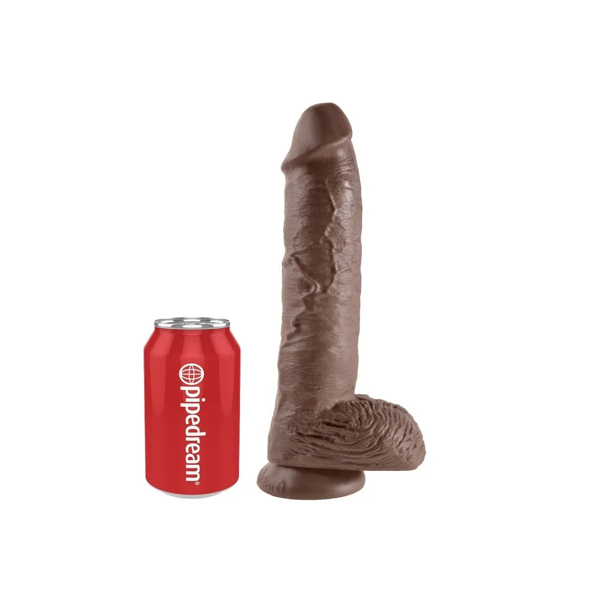 10 Dildo Braun mit Eier 25,4 cm von King Cock | Fesselliebe.de