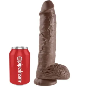 10 Dildo Braun mit Eier 25,4 cm von King Cock