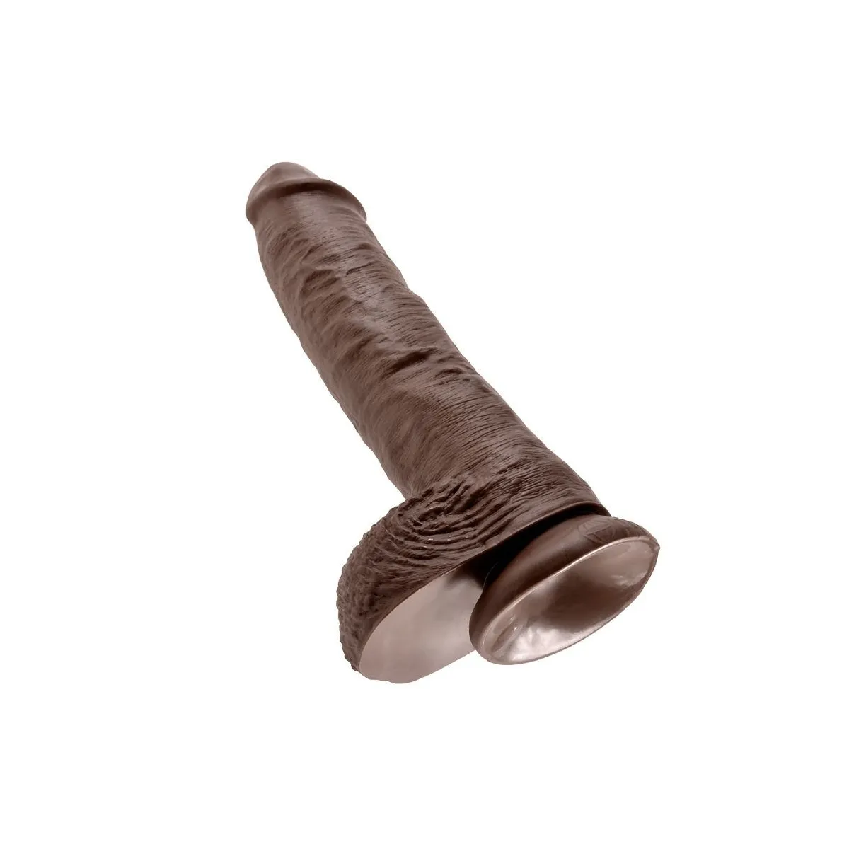 10 Dildo Braun mit Eier 25,4 cm von King Cock | Fesselliebe.de