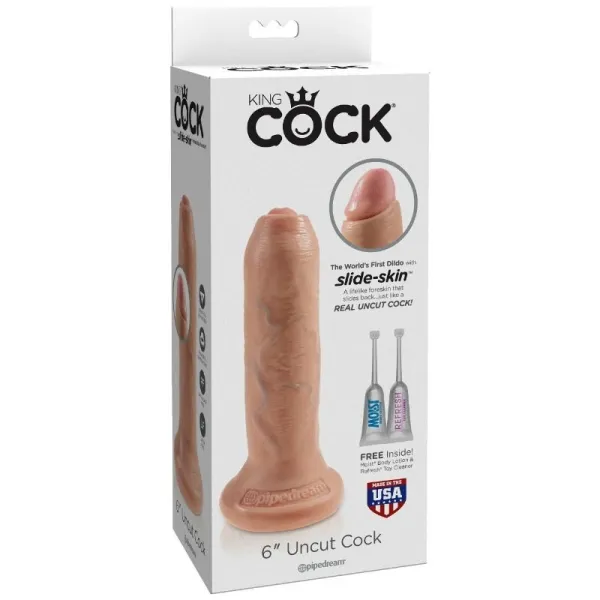 Realistischer Dildo Ungeschnittenes Fleisch 15 cm von King Cock | Fesselliebe.de