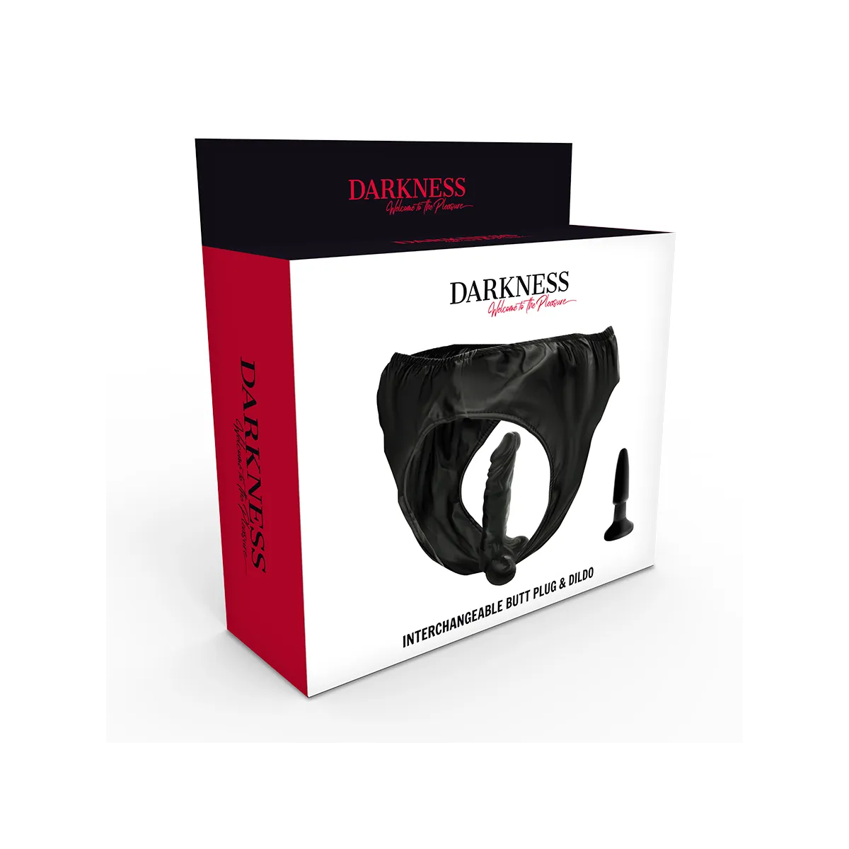 Höschen mit Plug und Auswechselbarem Dildo von Darkness Sensations | Fesselliebe.de