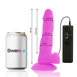 Flexibler Vibrierender Dildo Lila 18 cm -O- 4 cm von Diversia