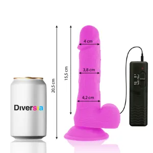 Flexibler Vibrierender Dildo Lila 20,5 cm -O- 4,2 cm von Diversia