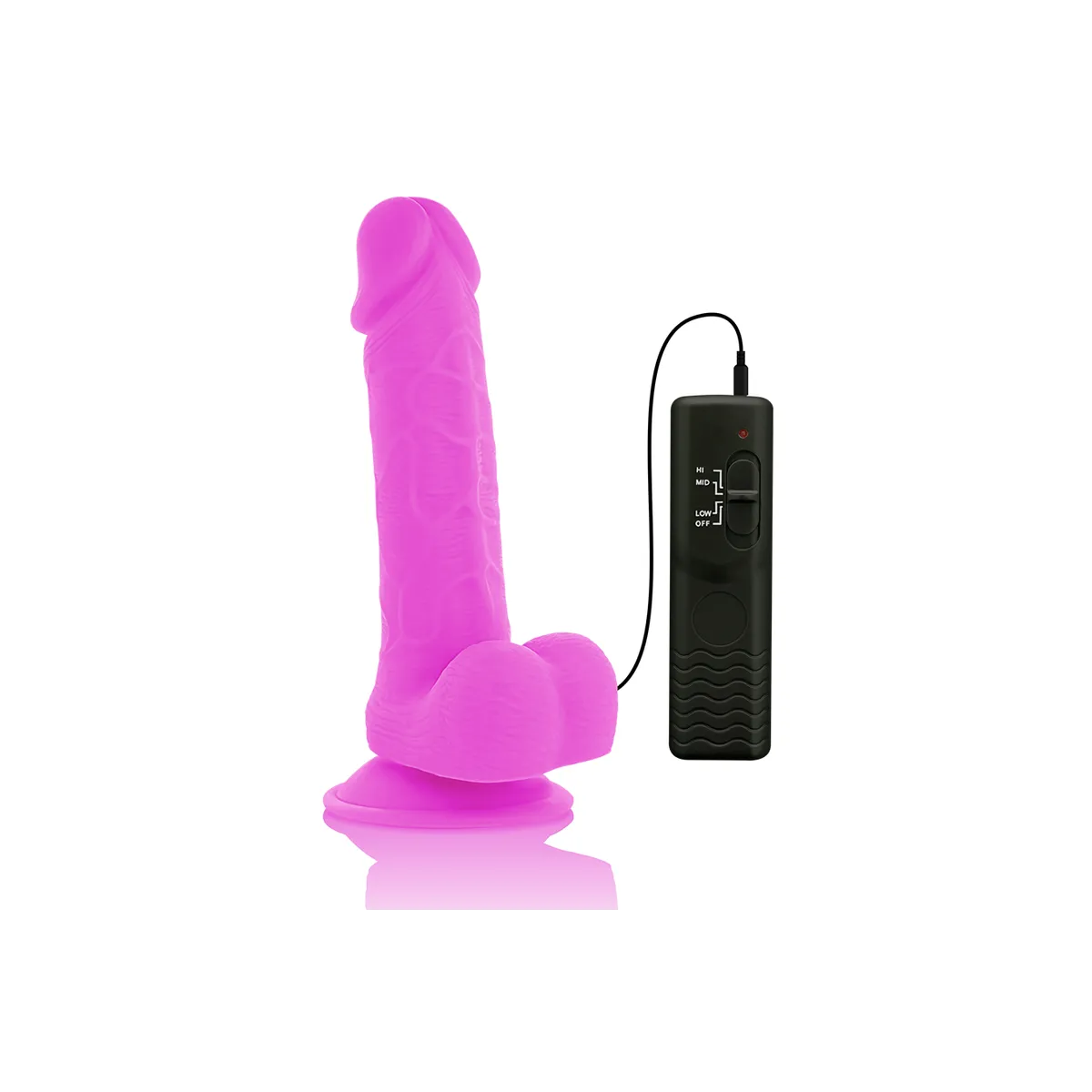 Flexibler Vibrierender Dildo Lila 20,5 cm -O- 4,2 cm von Diversia | Fesselliebe.de