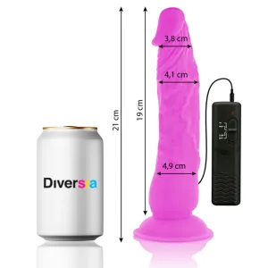 Flexibler Vibrierender Dildo Lila 21 cm -O- 4,9 cm von Diversia