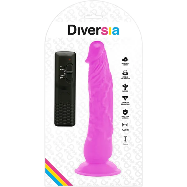 Flexibler Vibrierender Dildo Lila 21 cm -O- 4,9 cm von Diversia | Fesselliebe.de
