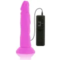 Flexibler Vibrierender Dildo Lila 23 cm -O- 4,3 cm von Diversia