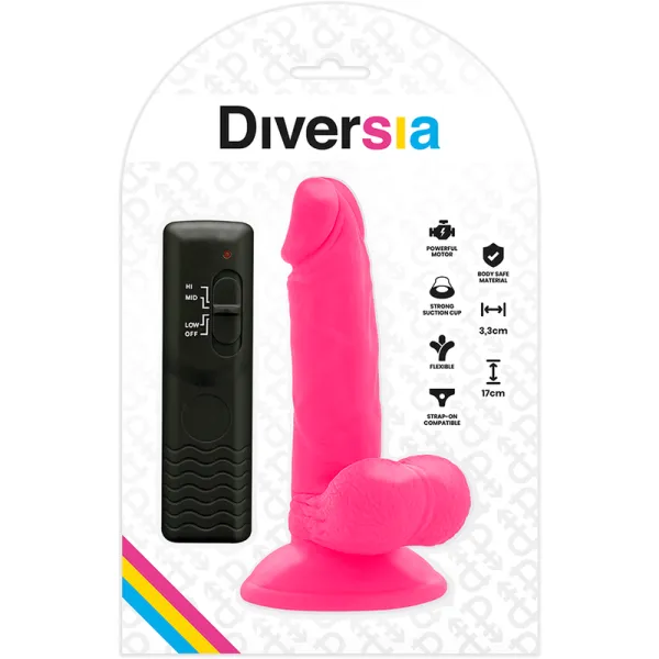 Flexibler Vibrierender Dildo Rosa 17 cm -O- 3,3 cm von Diversia | Fesselliebe.de