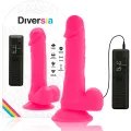 Flexibler Vibrierender Dildo Rosa 20,5 cm -O- 4,2 cm von Diversia