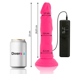Flexibler Dildo mit Vibration Rosa 23 cm -O- 4,3 cm von Diversia