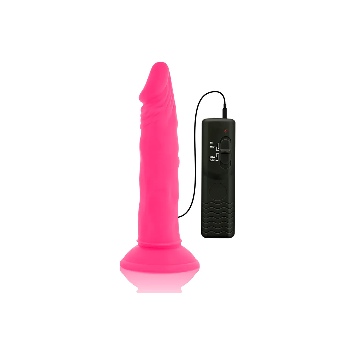 Flexibler Dildo mit Vibration Rosa 23 cm -O- 4,3 cm von Diversia | Fesselliebe.de