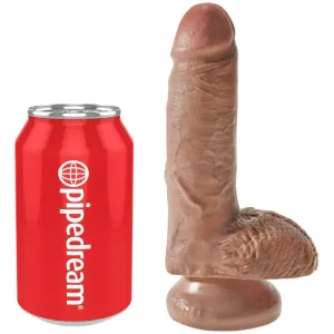 Realistischer Penis mit Kugeln 13,2 cm Karamell von King Cock