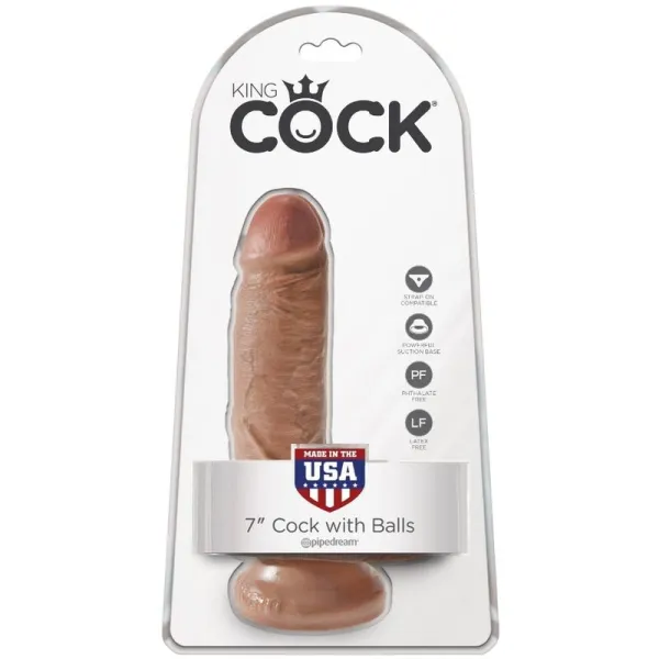 Realistischer Penis mit Kugeln 13,2 cm Karamell von King Cock | Fesselliebe.de