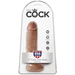 Realistischer Penis mit Kugeln 13,2 cm Karamell von King Cock