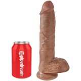 Realistischer Penis mit Kugeln 19,8 cm Karamell von King Cock | Fesselliebe.de