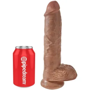 Realistischer Penis mit Kugeln 19,8 cm Karamell von King Cock