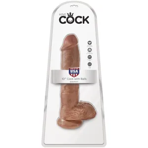 Realistischer Penis mit Kugeln 19,8 cm Karamell von King Cock