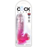 Clear Realistischer Penis mit Kugeln 13,5 cm Rosa von King Cock | Fesselliebe.de