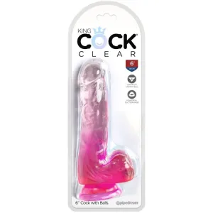 Clear Realistischer Penis mit Kugeln 13,5 cm Rosa von King Cock