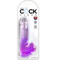 Clear Realistischer Penis mit Kugeln 13,5 cm Lila von King Cock