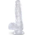 Clear Realistischer Penis mit Eieren 13,5 cm Transparent von King Cock