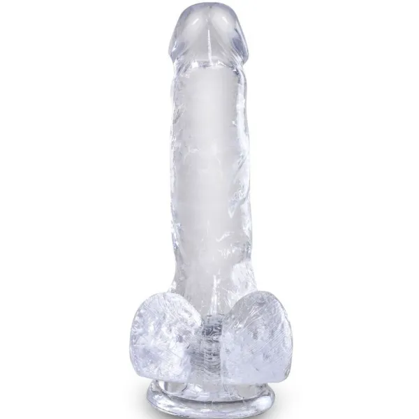 Clear Realistischer Penis mit Eieren 13,5 cm Transparent von King Cock | Fesselliebe.de