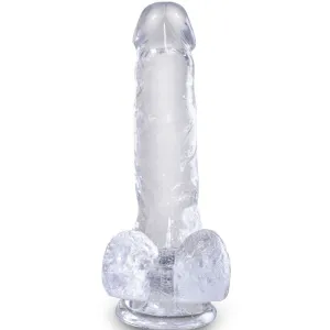 Clear Realistischer Penis mit Eieren 13,5 cm Transparent von King Cock