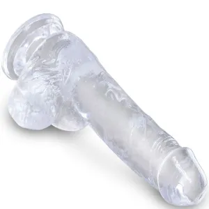 Clear Realistischer Penis mit Eieren 13,5 cm Transparent von King Cock