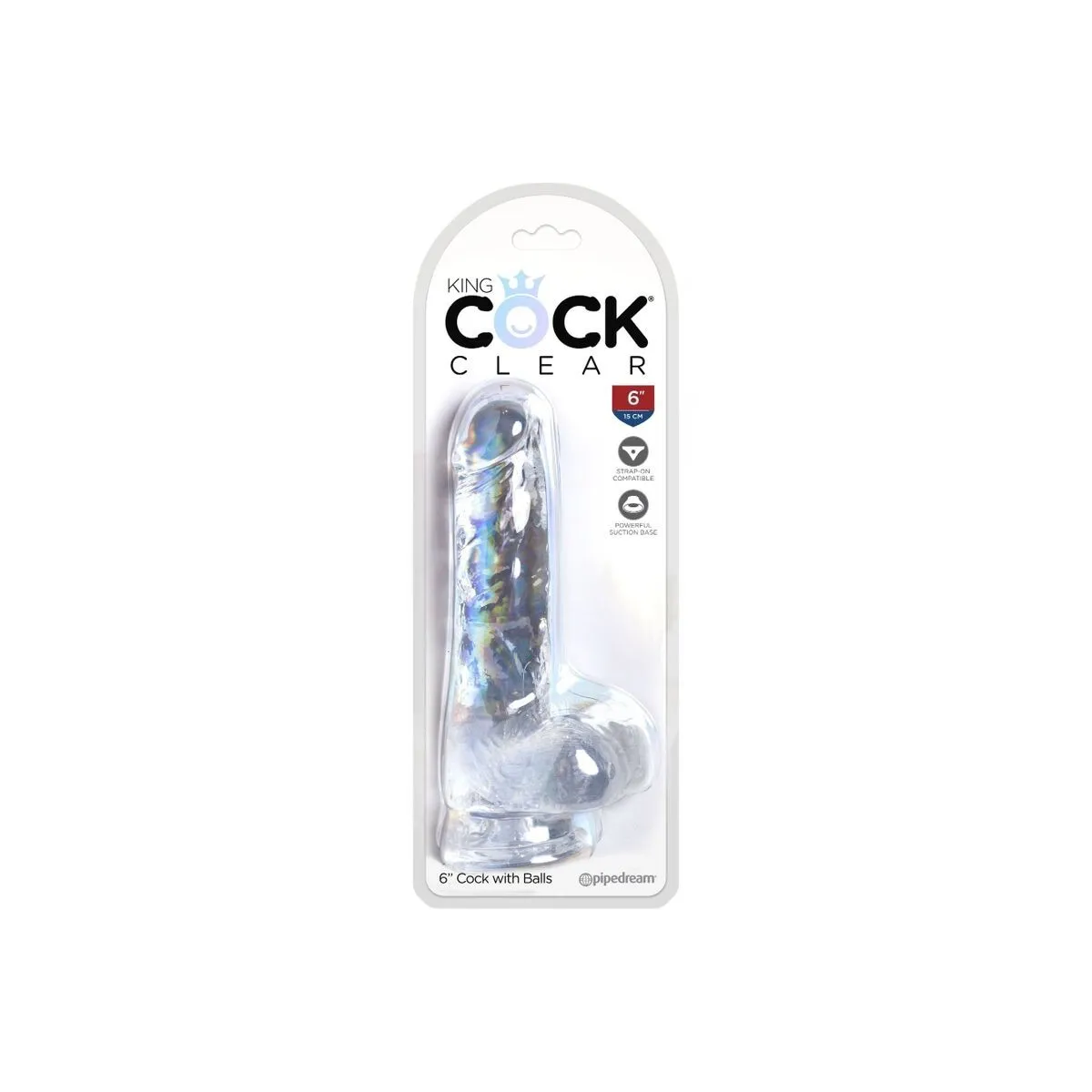 Clear Realistischer Penis mit Eieren 13,5 cm Transparent von King Cock | Fesselliebe.de