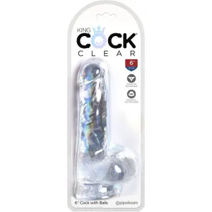Clear Realistischer Penis mit Eieren 13,5 cm Transparent von King Cock